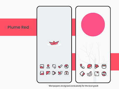Plume Red – Icon Pack MOD APK 1.6 (Patched Unlocked) 1