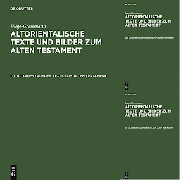 Obraz ikony: Gressmann, Hugo: Altorientalische Texte und Bilder zum Alten Testament