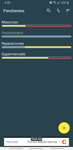 Android application Pendientes screenshort