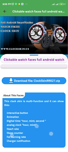 Android application Clock Skin screenshort