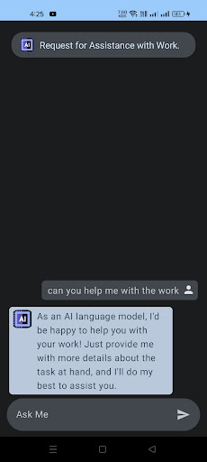 Android application Assist Me - AI Chatbot screenshort
