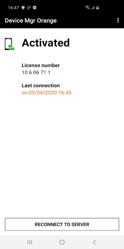 Orange Device Manager Screen 3