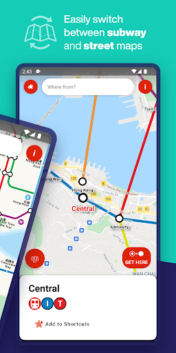 Hong Kong Metro Map & Routing Screen 2