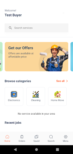 Android application Quingers - Book Services screenshort