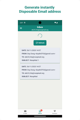 Noop Mail - Temporary email Screen 2