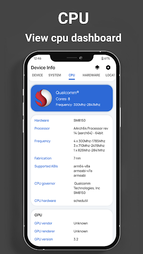Screenshot of Device info: View system info