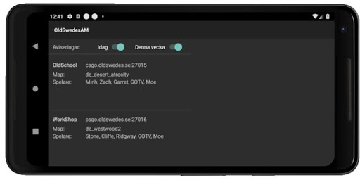 Android application OldswedesAM screenshort