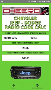 RADIO CODE for CHRYSLER JEEP