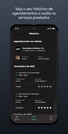 Android application Hoonigans Barber Company screenshort