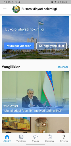 Android application buxoro.uz screenshort