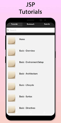 Android application Easy JSP Tutorial screenshort