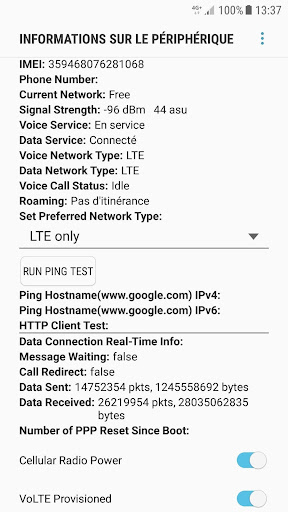 Aperçu de l'application