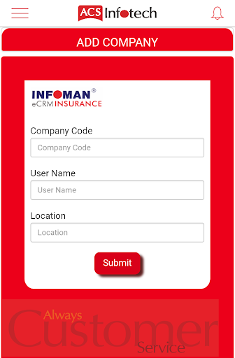 Android application Infoman eCRM Service screenshort