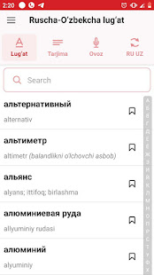 Ruscha - O'zbekcha tarjimon lug'at  APK screenshots 1