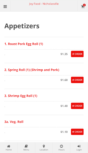 Joy Food Nicholasville Order Screen 2