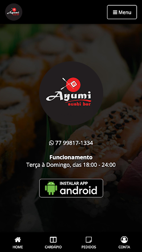 Android application Ayumi Sushi Bar screenshort