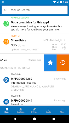 Android application Mainfreight screenshort