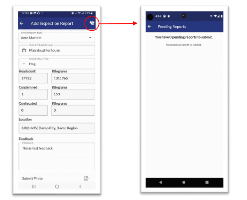 Android application Vetinspect screenshort