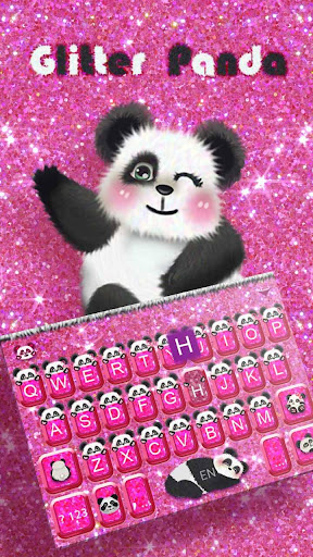 Hot Pink Panda keyboard Theme 6.0.1115_8 screenshots 1