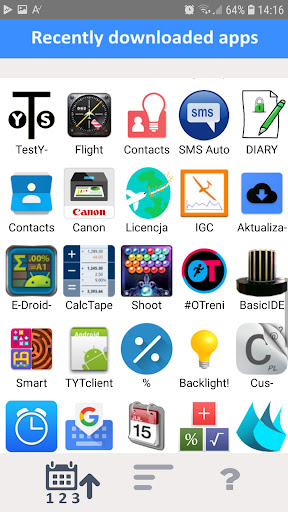 Android application Recently installed apps screenshort