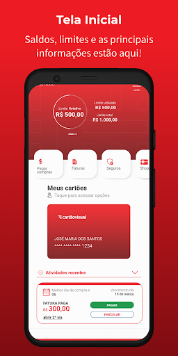 Android application Cartão Visual screenshort