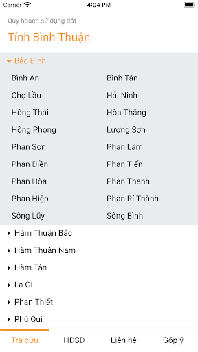 Android application Quy hoạch Bình Thuận screenshort