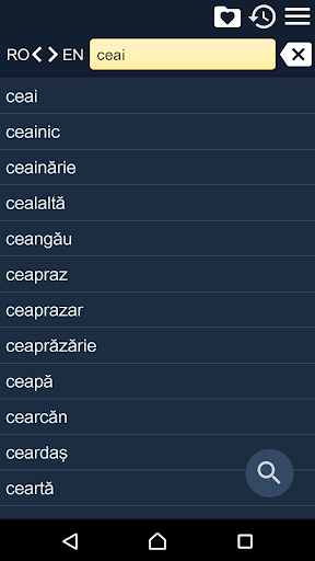Android application English Romanian Dictionary screenshort