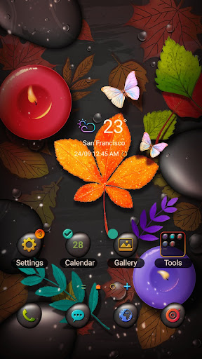 Android application Autumn Leaves Candle-Wallpaper screenshort