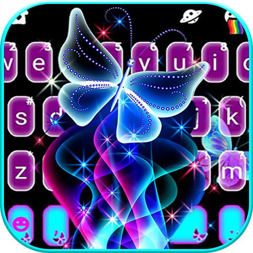 Neon Butterfly Sparkle Keyboar  Icon