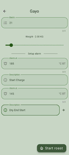 Croaster App - Coffee Roaster Screen 2