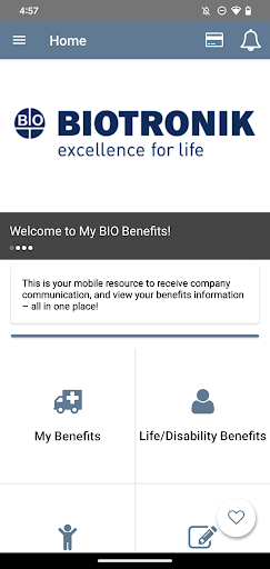 Android application My BIO Benefits screenshort