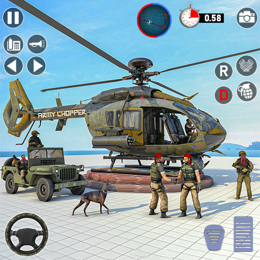 Army Passenger Jeep Driving 3D logo