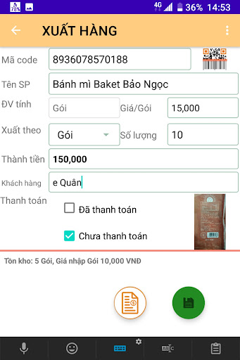Android application SellerFun Quản lý bán hàng screenshort