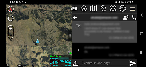 Android application Wickr for ATAK screenshort