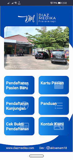 Android application Fisioterapi Diaz Medika screenshort
