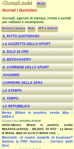Android application Giornali.mobi screenshort