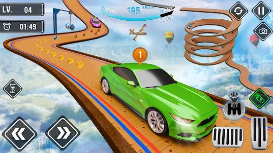 GT 車 運転： ランプ 車 ゲーム