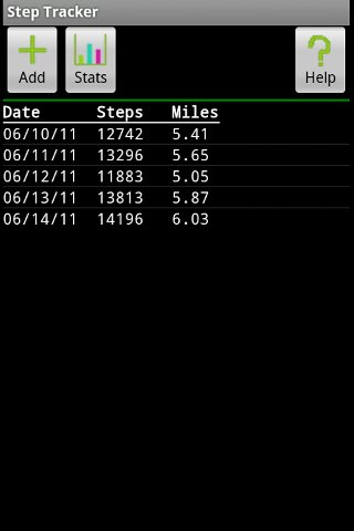 Android application Step Tracker screenshort