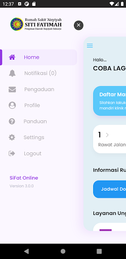 Android application SiFat Online screenshort