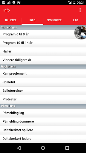 Android application Kongeparken Handball Cup screenshort