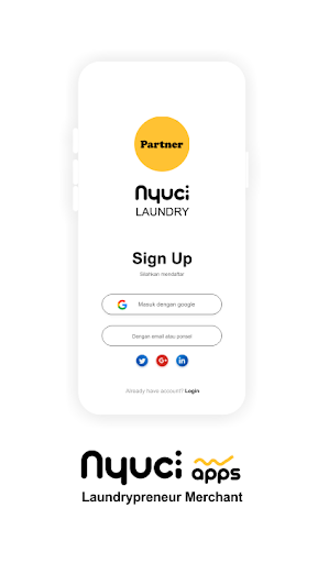 Android application Nyuci apps - Outlet Partner screenshort