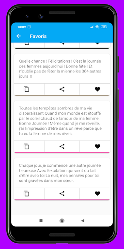 Android application Joyeuse journée de femme SMS screenshort