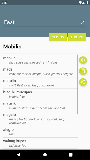 Android application Diksyunaryo Ng Filipino-Ingles screenshort