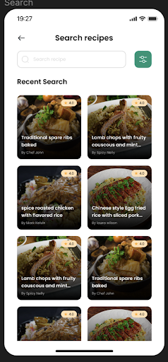 Android application RecipeConnect screenshort