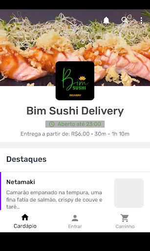 Android application Bim Sushi Delivery screenshort