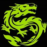 3D green dragon icon