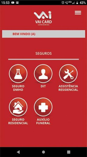 Android application VAI Card Convênios screenshort