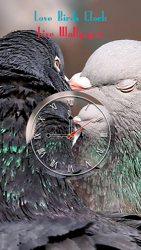 Love Birds Clock Wallpaper Screen 3