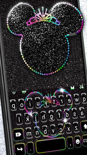 Android application Silver Glitter Minny Keyboard screenshort