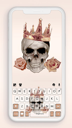 Android application Rose Gold Skull Keyboard Backg screenshort